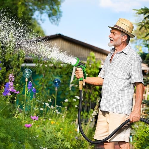 Expandable Garden Hose with Spray Nozzle Brass Fittings k7m