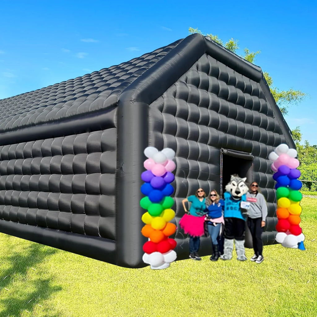 WARSUN Large Black Inflatable Party Tent 30x20x13Ft Disco Cube Gazebo E2252