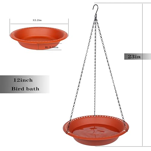 Bird Bath for Outdoors Heavy Duty Hanging 16 Inch Green a7