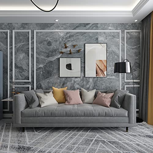 Extra Wide Marble Contact Paper Peel and Stick Countertop Grey Matte S4044