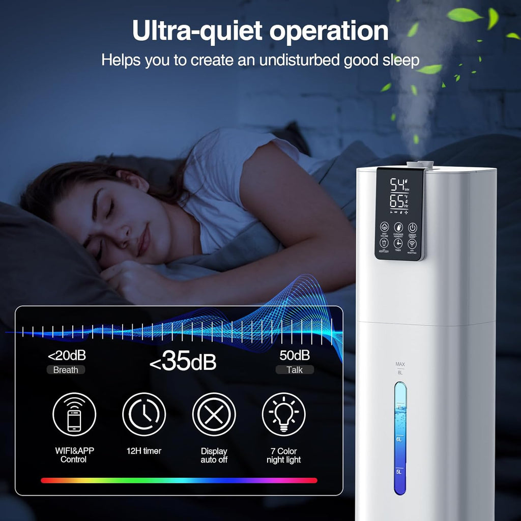 Smart Humidifier for Large Room, 8L Top Fill, App & Remote Control J686