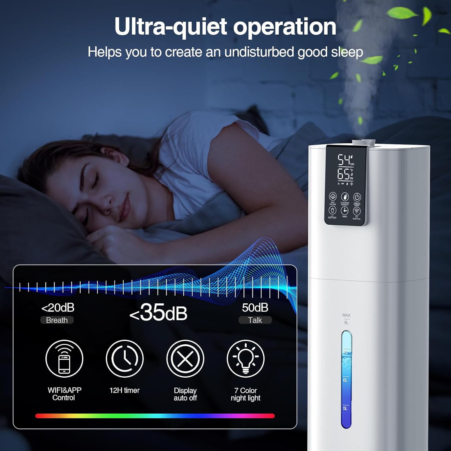 Smart Humidifier for Large Room, 8L Top Fill, App & Remote Control J686