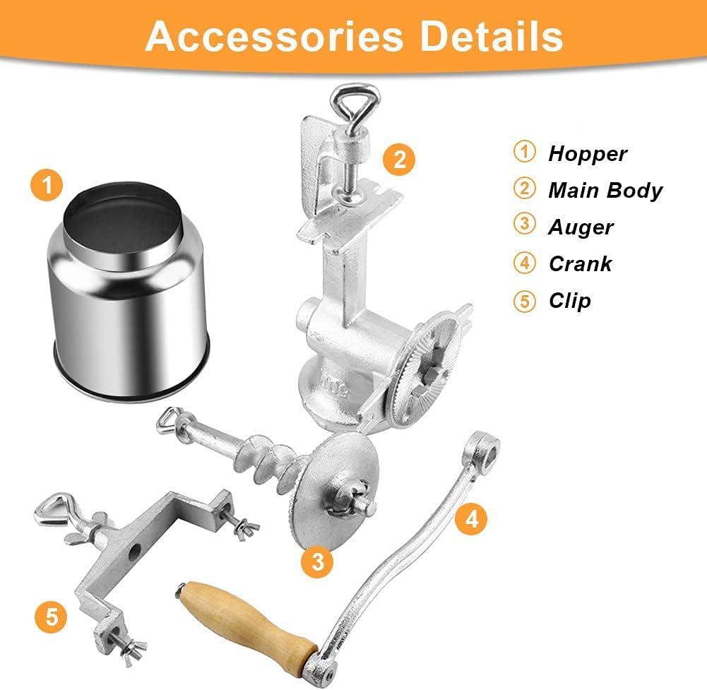 Manual Grain Grinder, Portable Hand Crank Mill for Wheat, Spice, Corn & Coffee M55414