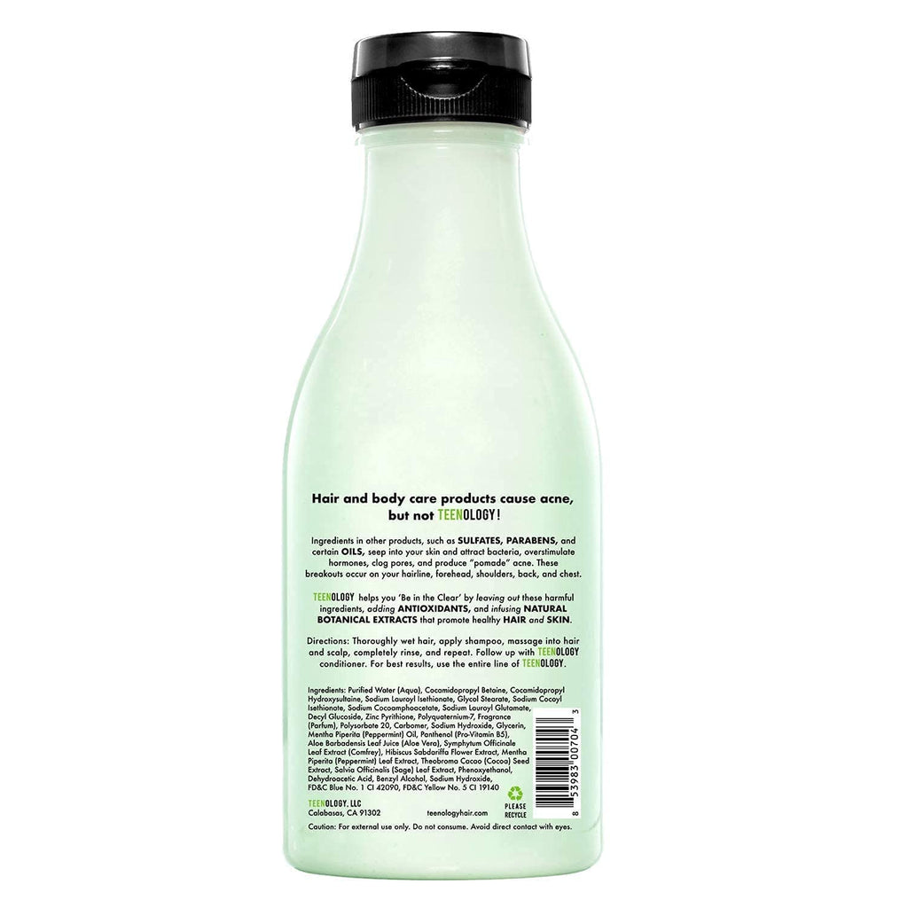 TEENOLOGY Shampoo and Conditioner Bundle, Sulfate-Free, Noncomedogenic, Sweet Mint, 16 oz G81358