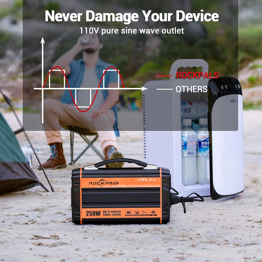 Portable Generator 250W Lithium Battery Solar Power Supply 110V AC Outlet k7