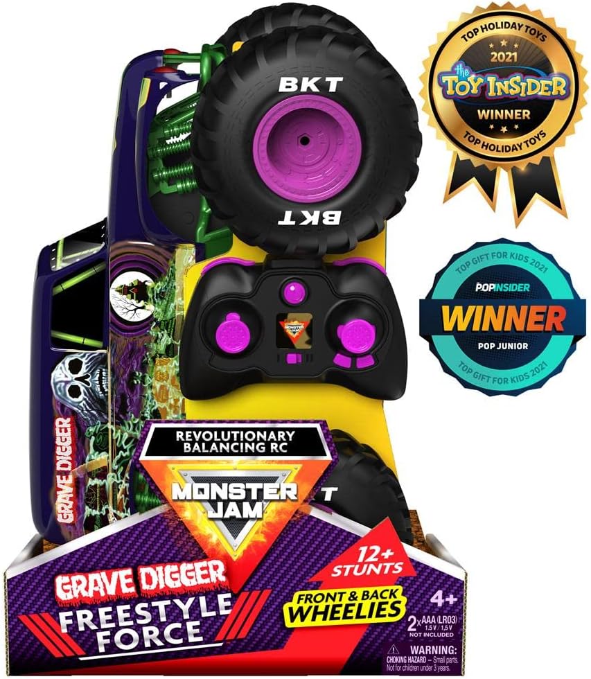 Spin Master Monster Jam Grave Digger Freestyle Force Remote Control Monster Truck S6055