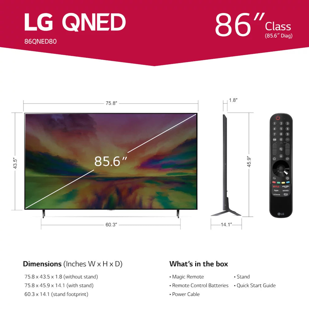 LG 86" Class 4K UHD QNED Smart TV with HDR 80 Series Z935660
