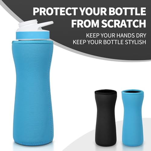 2 Pack Sleeve for Cirkul 22oz Water Bottle, Protective Insulated Cover, Black F348