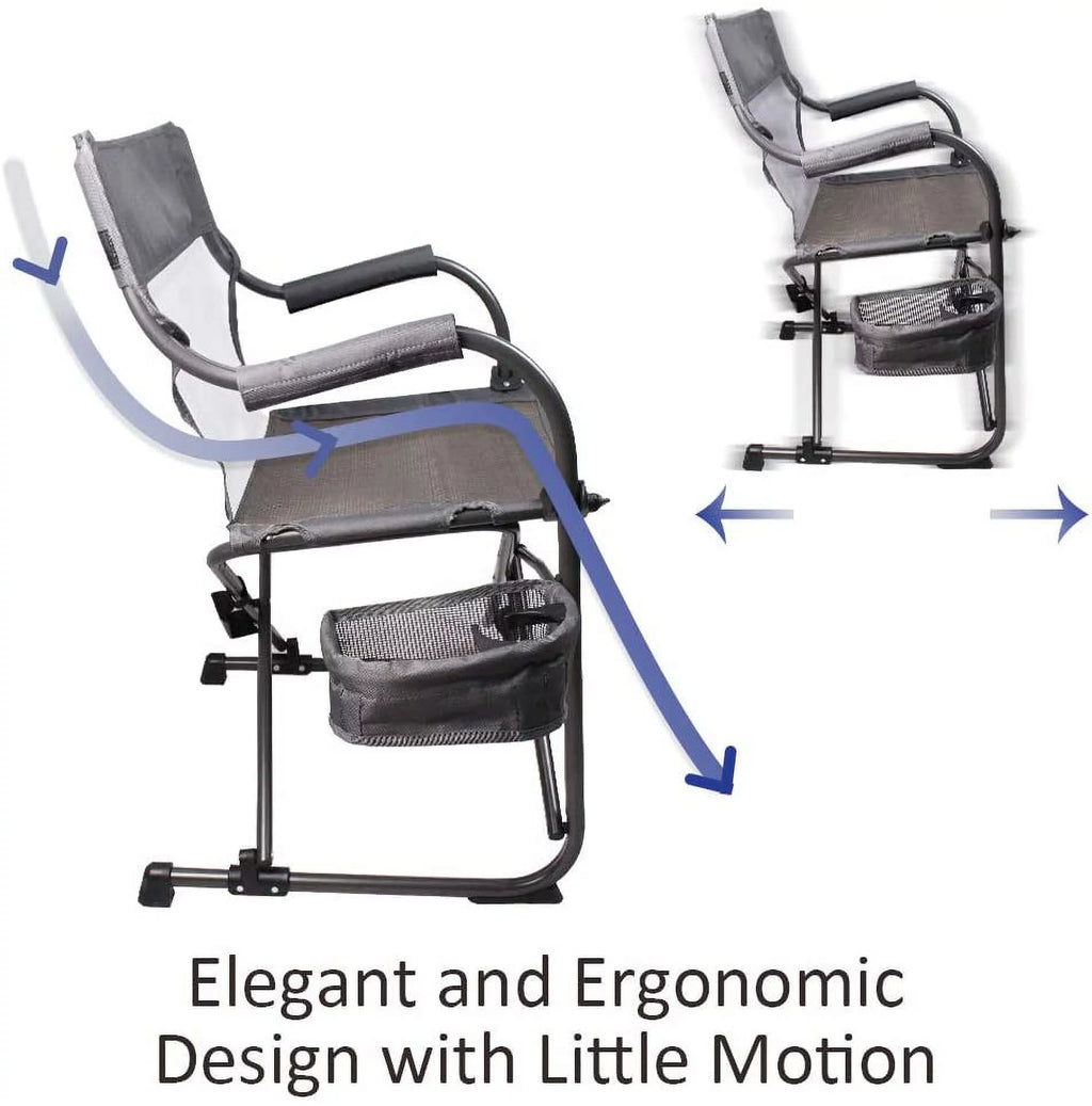 Zenree Heavy Duty Portable Folding Director's Chair Outdoor Gray S45909