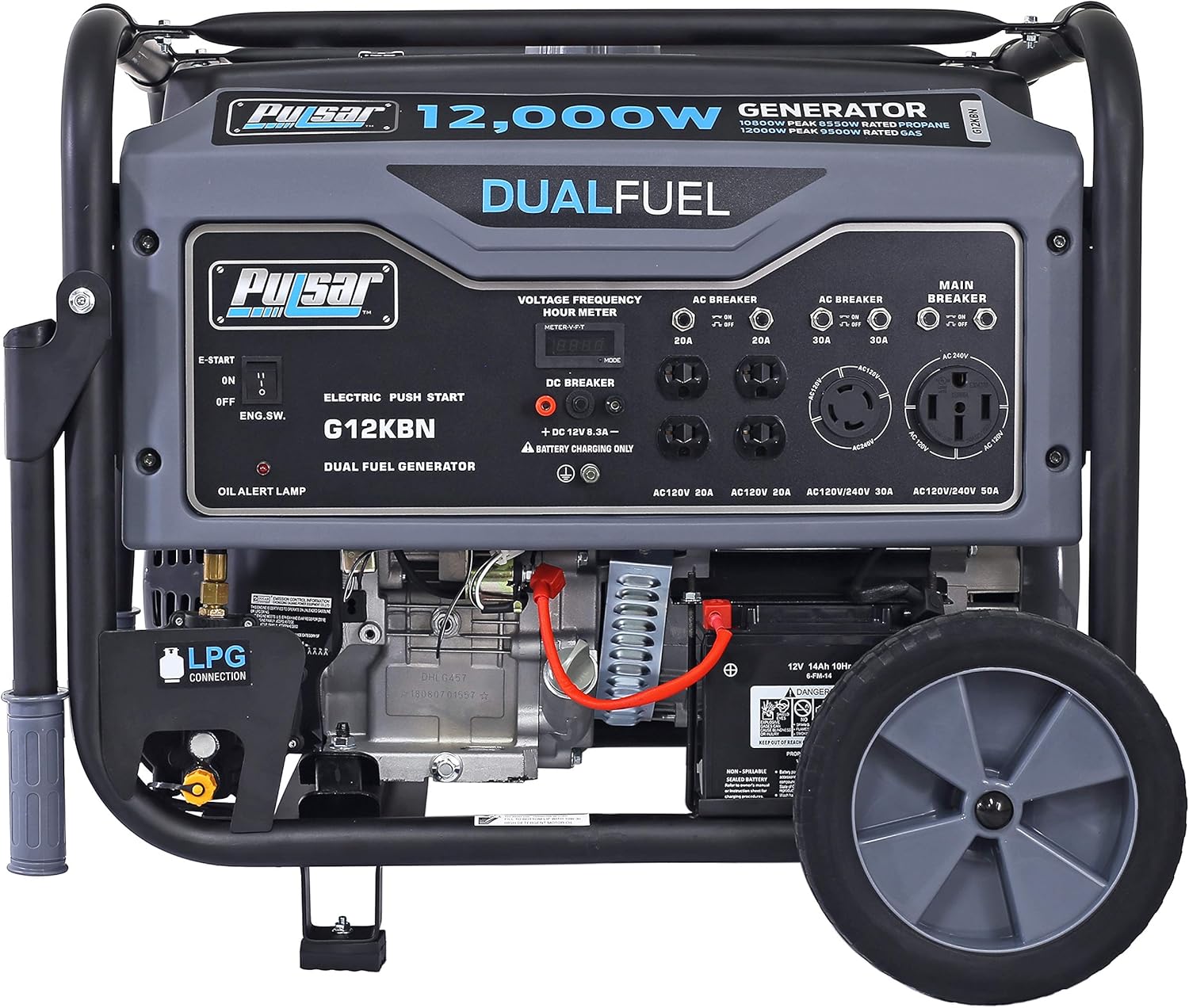 Heavy Duty Portable Dual Fuel Generator 9500 Watts Electric Start a7
