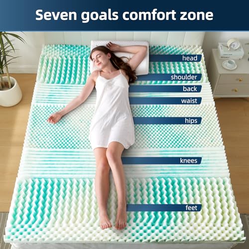 Gel Memory Foam Mattress Topper Queen 3 Inch Airflow Design a7