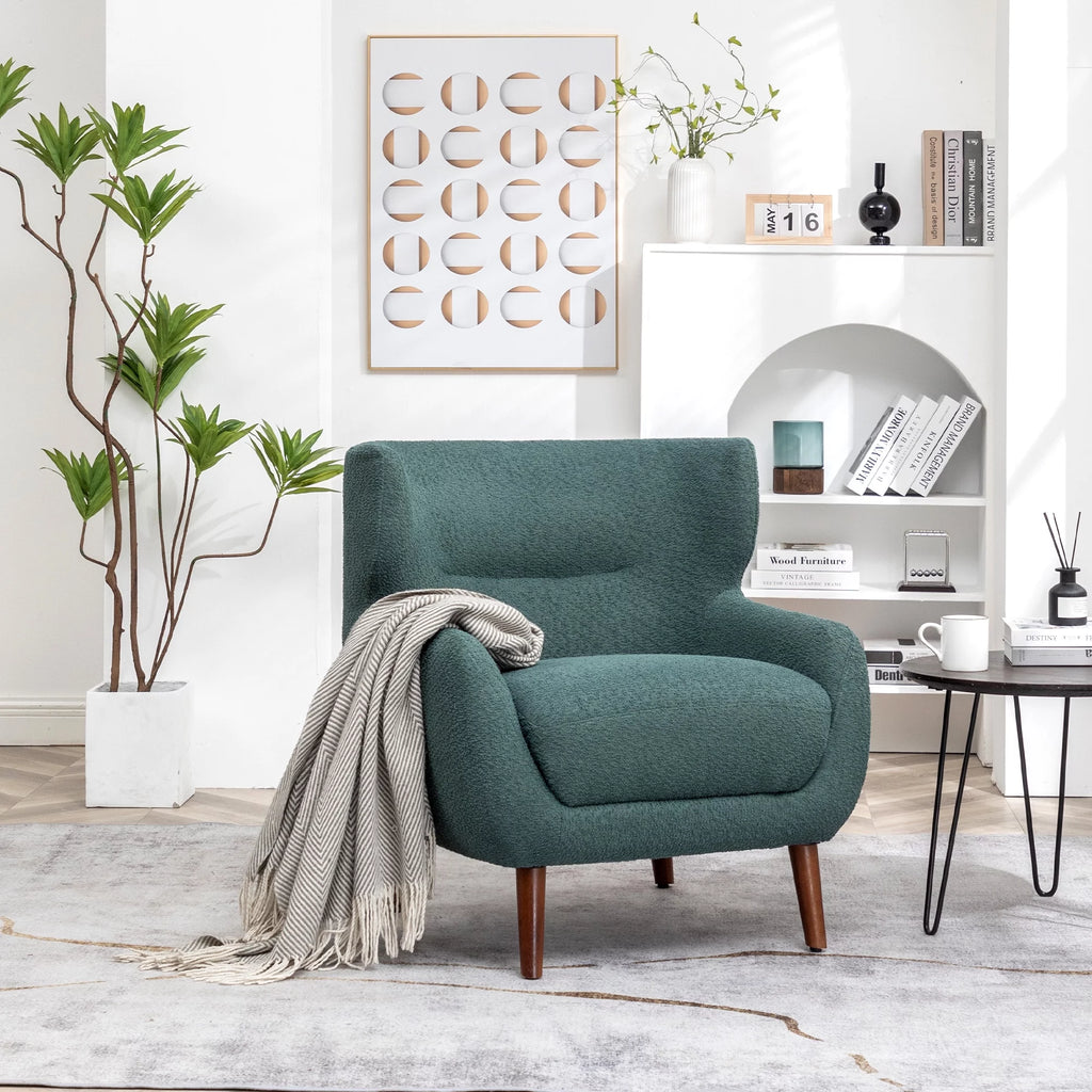 XINMICS Tufted Wingback Accent Chair, Green N2414