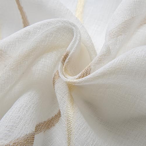 Sheer Voile Curtain Valance for Living Room Bedroom Window, White, 52x18 Inch, 1 Panel X1240