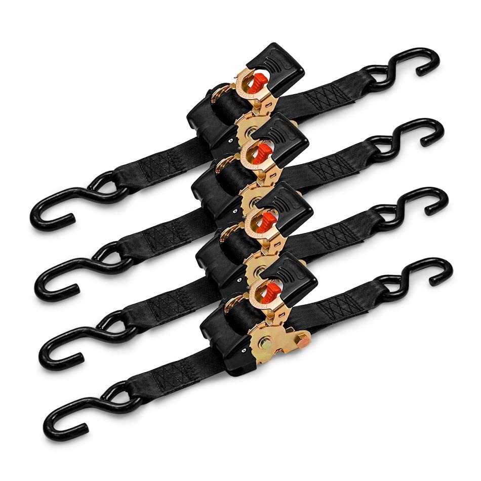 DC Cargo Retractable Ratchet Straps 2 Pack 1 inch x 10 feet Heavy Duty Tie Down N46592