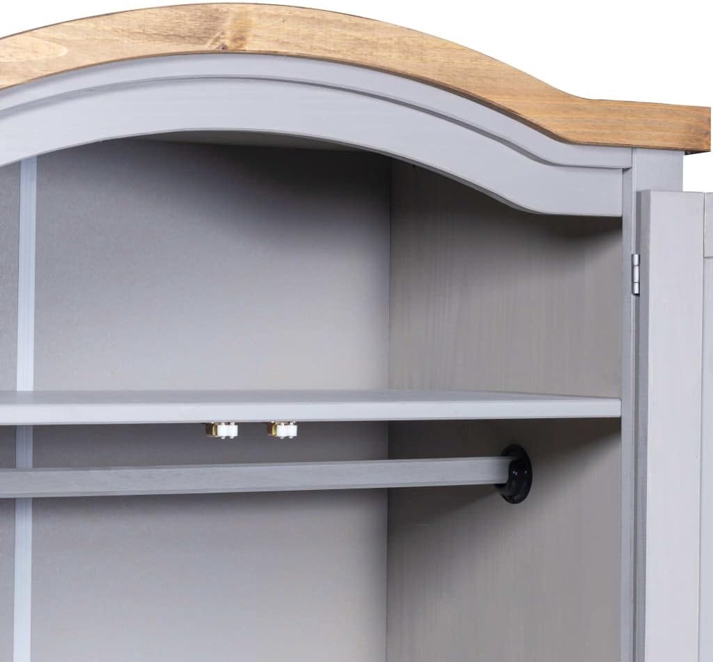 Corona Range 2 Door Wardrobe Grey Mexican Pine W2426