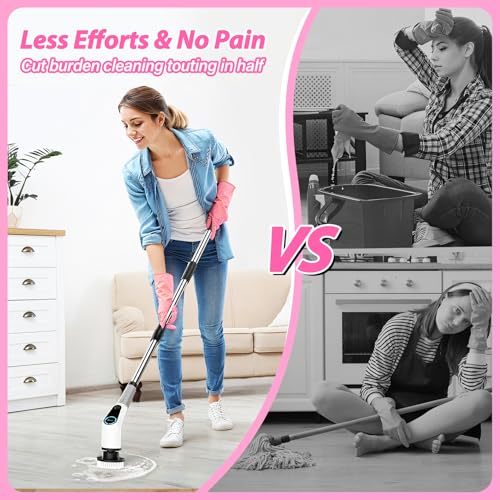 Electric Spin Scrubber Cordless Cleaning Brush with 8 Heads k7m