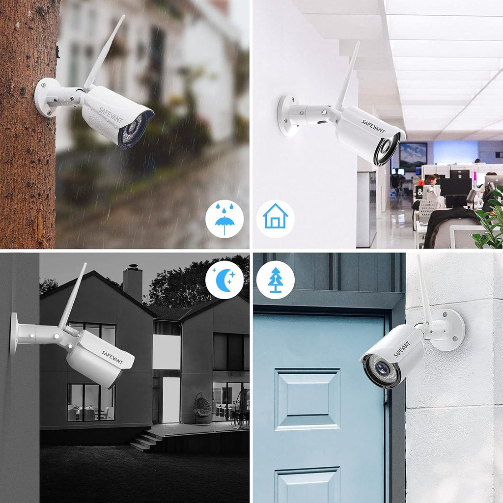 Wireless Security Camera System 8 Channel NVR 2TB 4PCS WiFi Cameras Night Vision a7