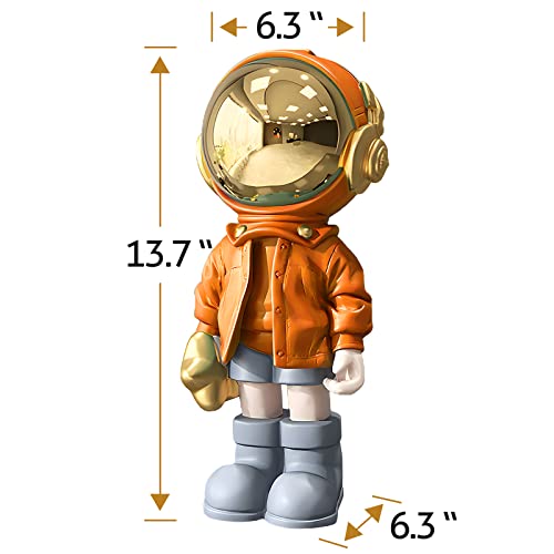 Dosker Small Astronaut Statue Blue Spaceman Sculpture Polyresin Figurine Desk Decor X149521