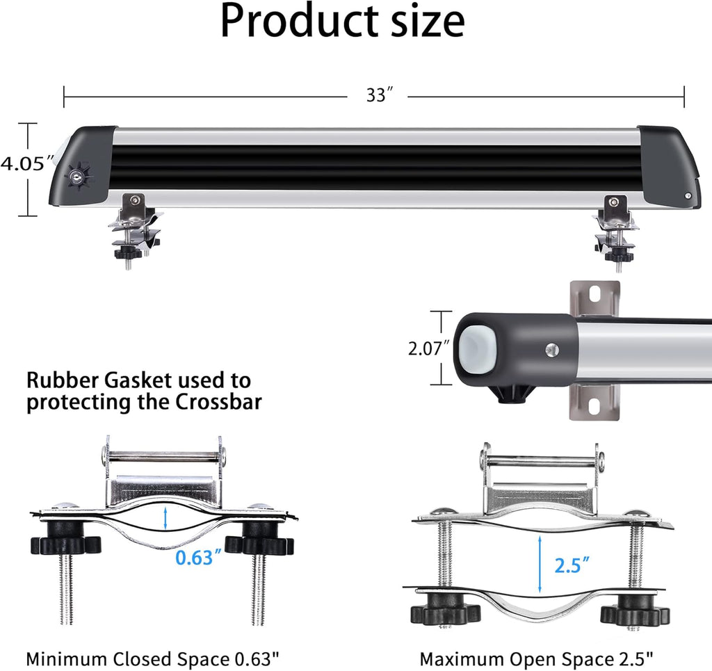 Aluminum Universal Car Roof Rack Ski Snowboard Carrier f8