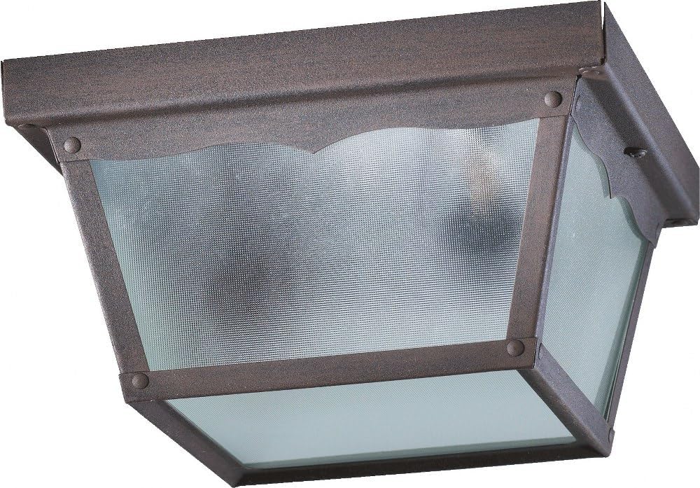 Outdoor Cage Flush Mount Light Rust Finish k7m