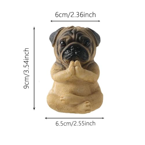 Meditating Pug Statue Large Garden Ornament k7