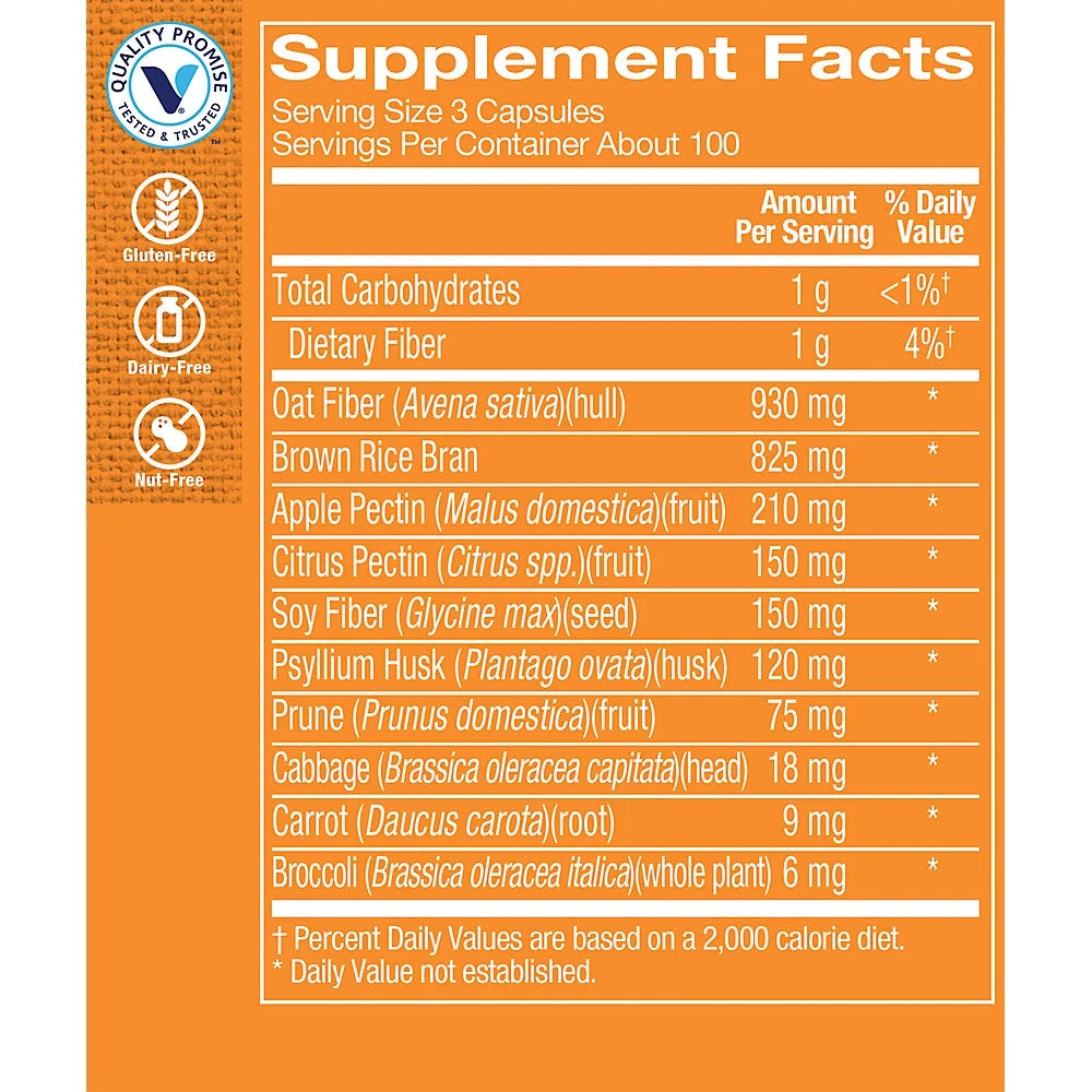 The Vitamin Shoppe Fiber Blend, Soluble & Insoluble Fiber, 300 Capsules E171