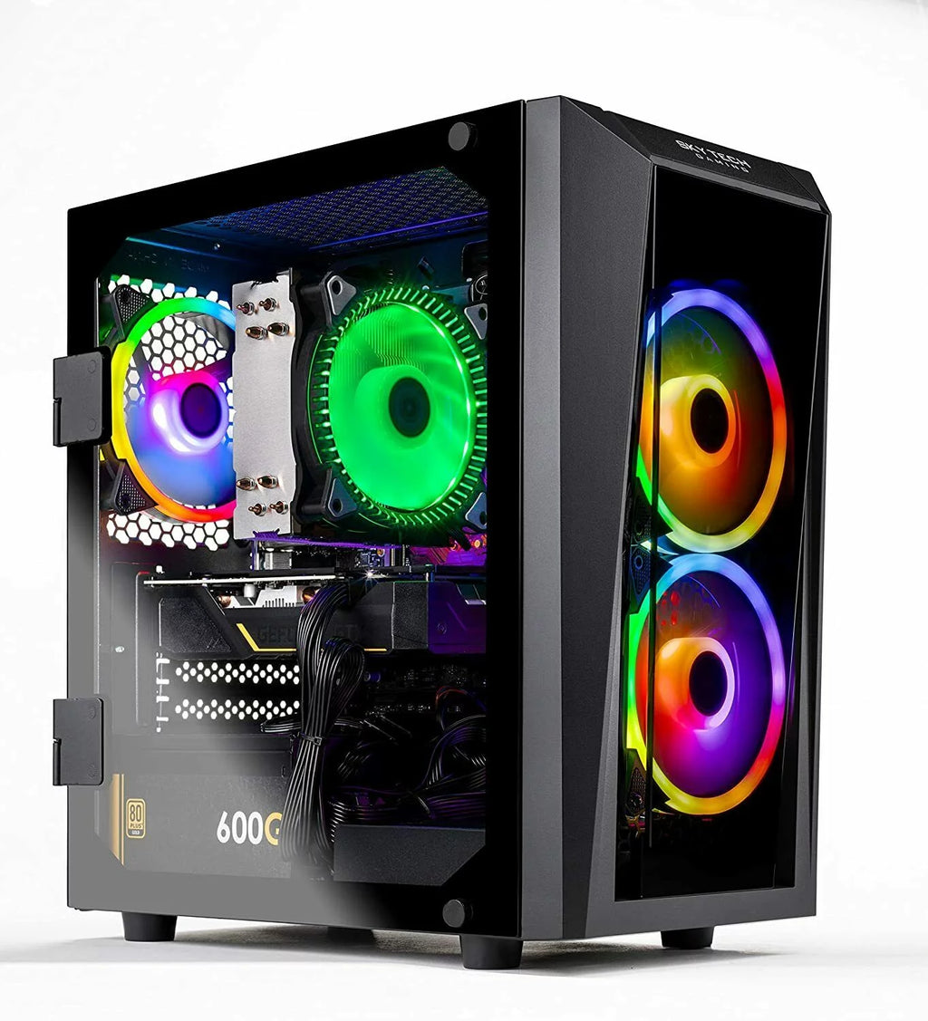Skytech Blaze II Gaming PC Desktop &ndash; Intel Core i3 10105F 3.7 GHz, GTX 1650, 500GB SSD, 16G DDR4 3200, 600W Gold PSU, AC Wi-Fi, Windows 10 Home 64-bit