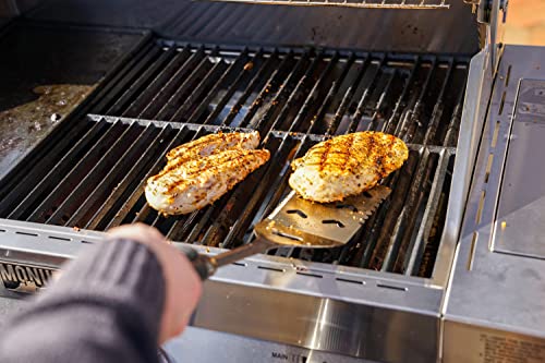 Monument Grills 4-Burner Propane Gas Grill, Stainless Steel Cabinet with Side Burner & Rotisserie Kit N74003