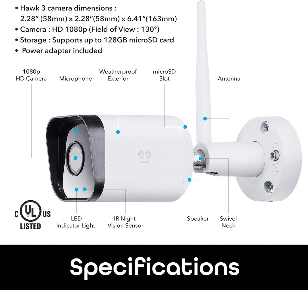 Outdoor Security Camera 1080p WiFi Weatherproof Night Vision 2 Pack k7