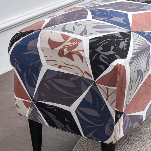 Stretch Ottoman Cover Rectangular Storage Ottoman Slipcover with Non-Slip Elastic Bottom T777