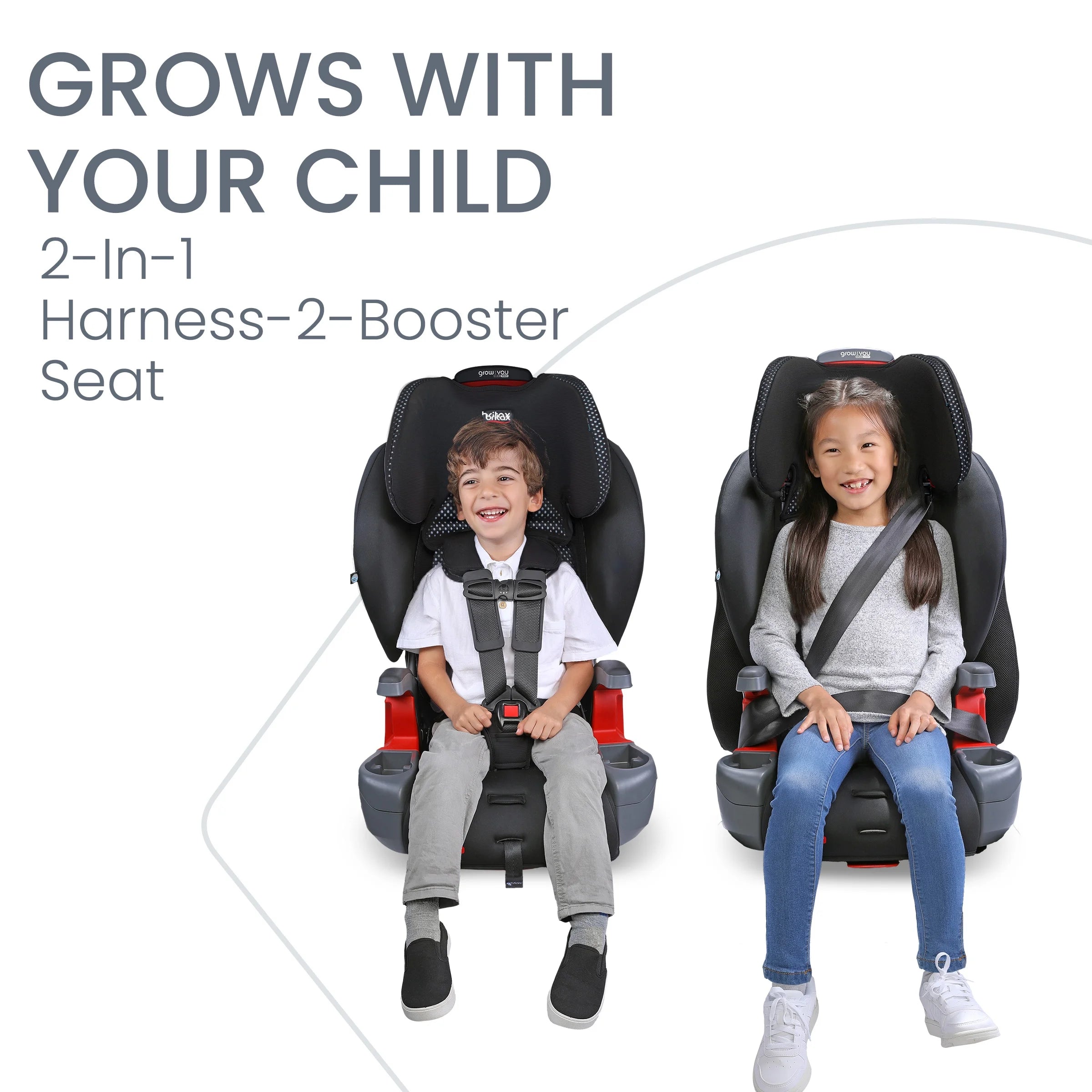 Britax Grow With You ClickTight Harness-2-Booster Car Seat, Cool Flow Grey D82231