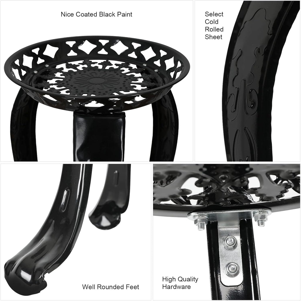 Metal Plant Stand 2 Tier Indoor Outdoor Black 7k