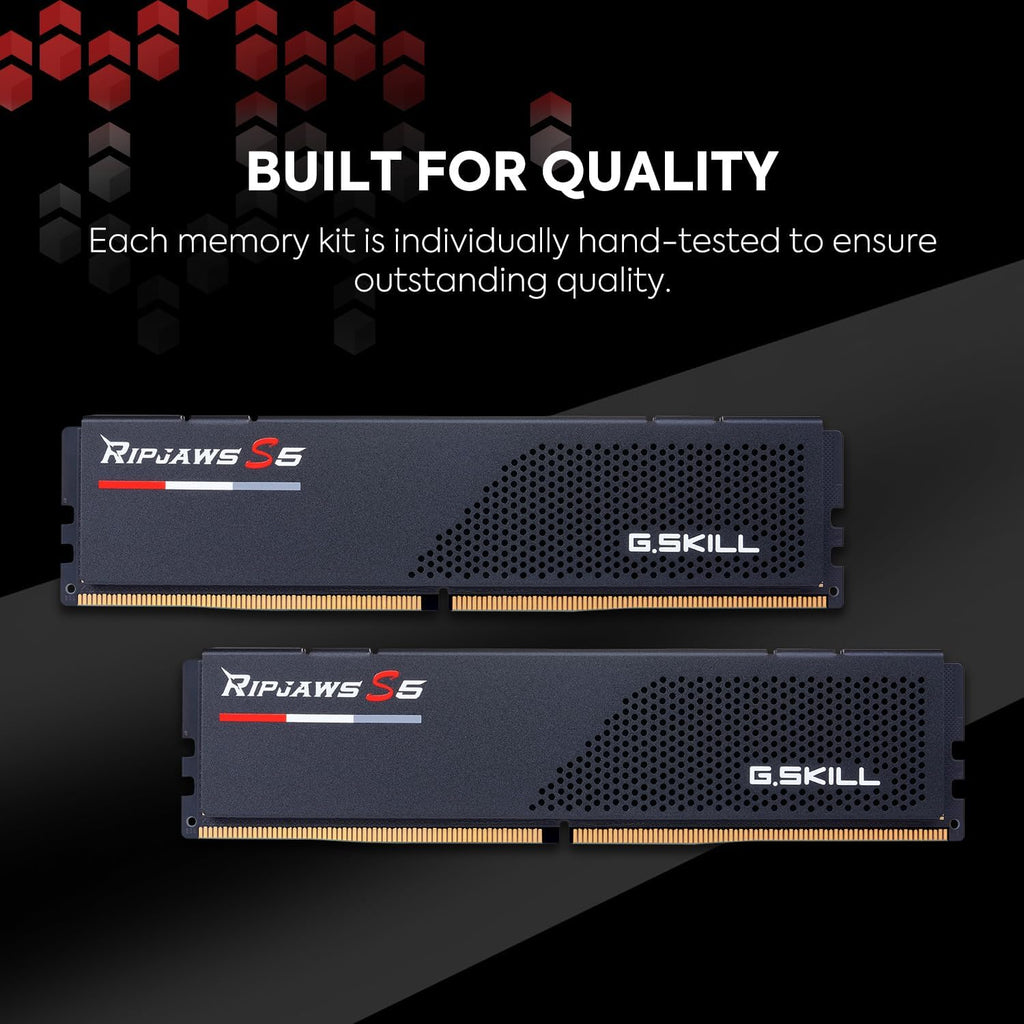 G.SKILL Ripjaws S5 DDR5 RAM 96GB (2x48GB) 6400MT/s CL32 Desktop Memory UDIMM - Matte Black F467876