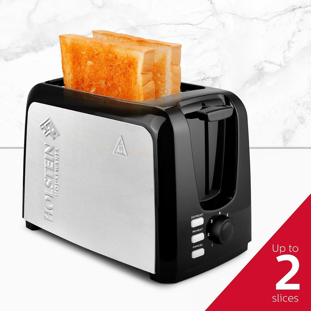 Holstein Housewares 2-Slice Toaster with 7 Browning Settings, Black O198