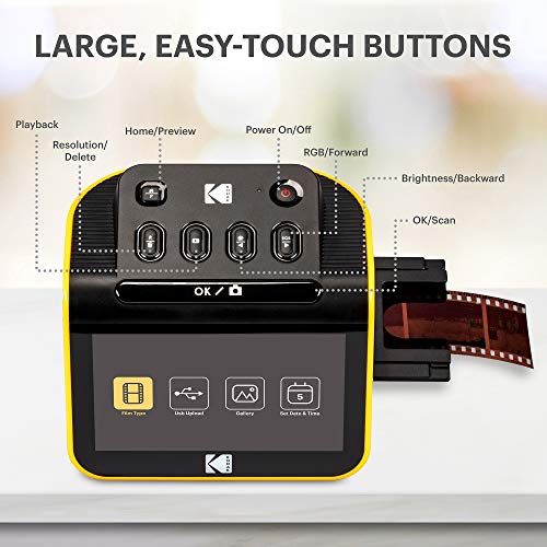 Film & Slide Scanner with 5" LCD Screen, Convert Negatives to Digital JPEG Photos a7