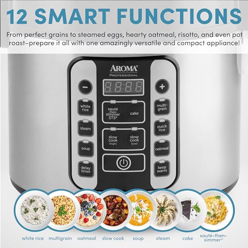 Rice Cooker 4-Cup Uncooked 8-Cup Cooked Stainless Steel a7