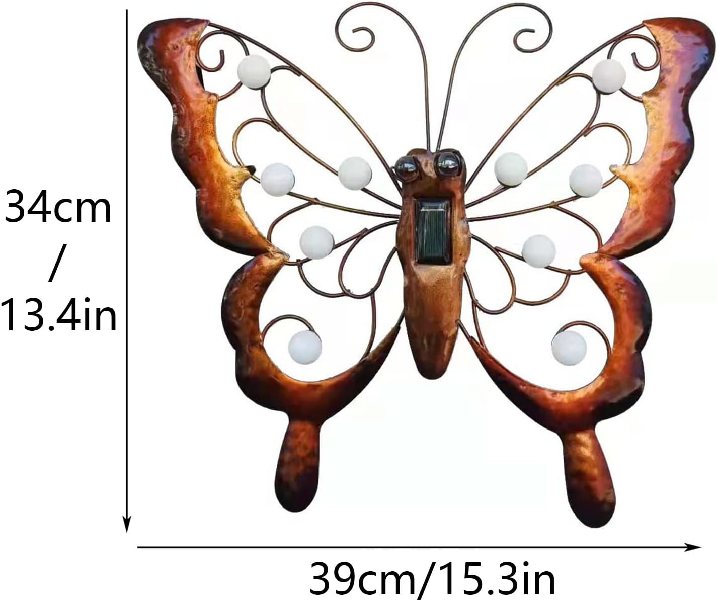 Solar Metal Butterfly Garden Wall Art Decor Hanging Sculpture k7
