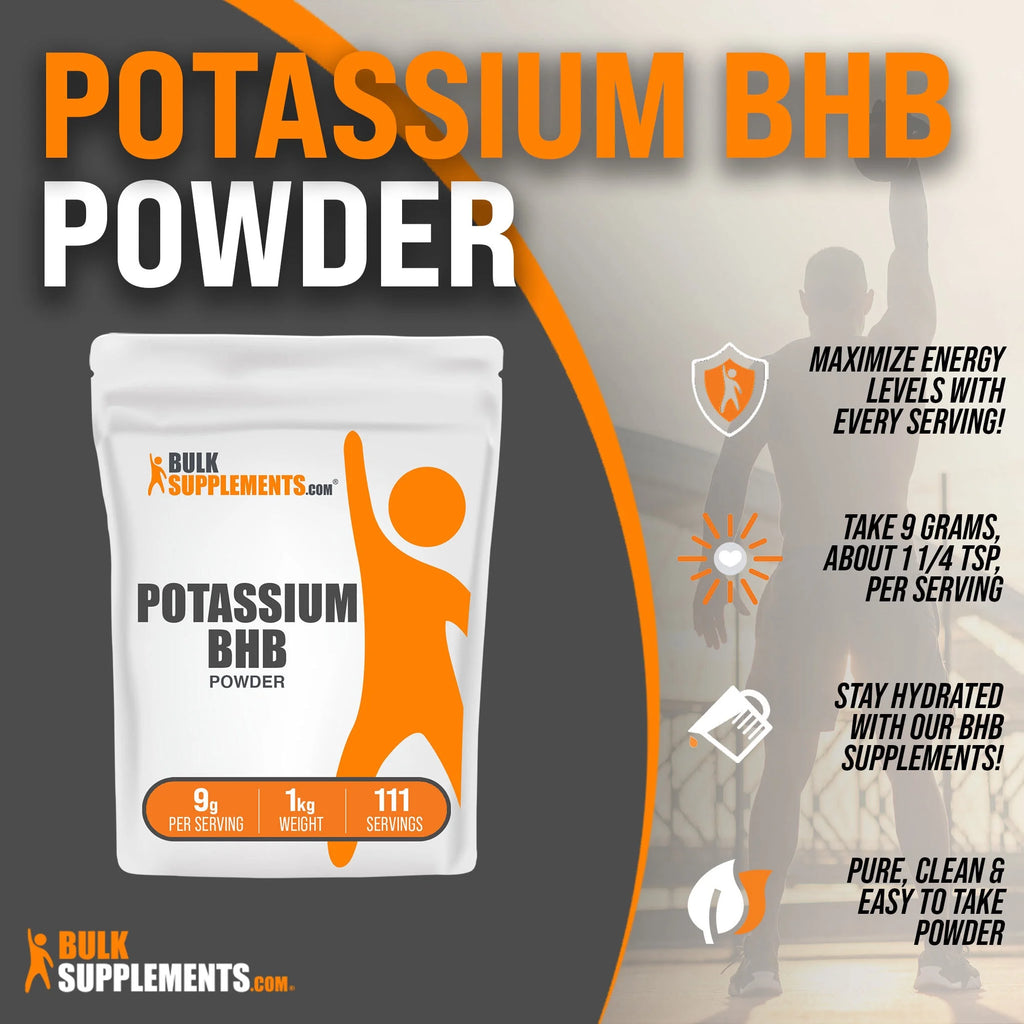 BulkSupplements.com Potassium BHB Powder, 9g - Electrolytes Supplement (1kg) M203