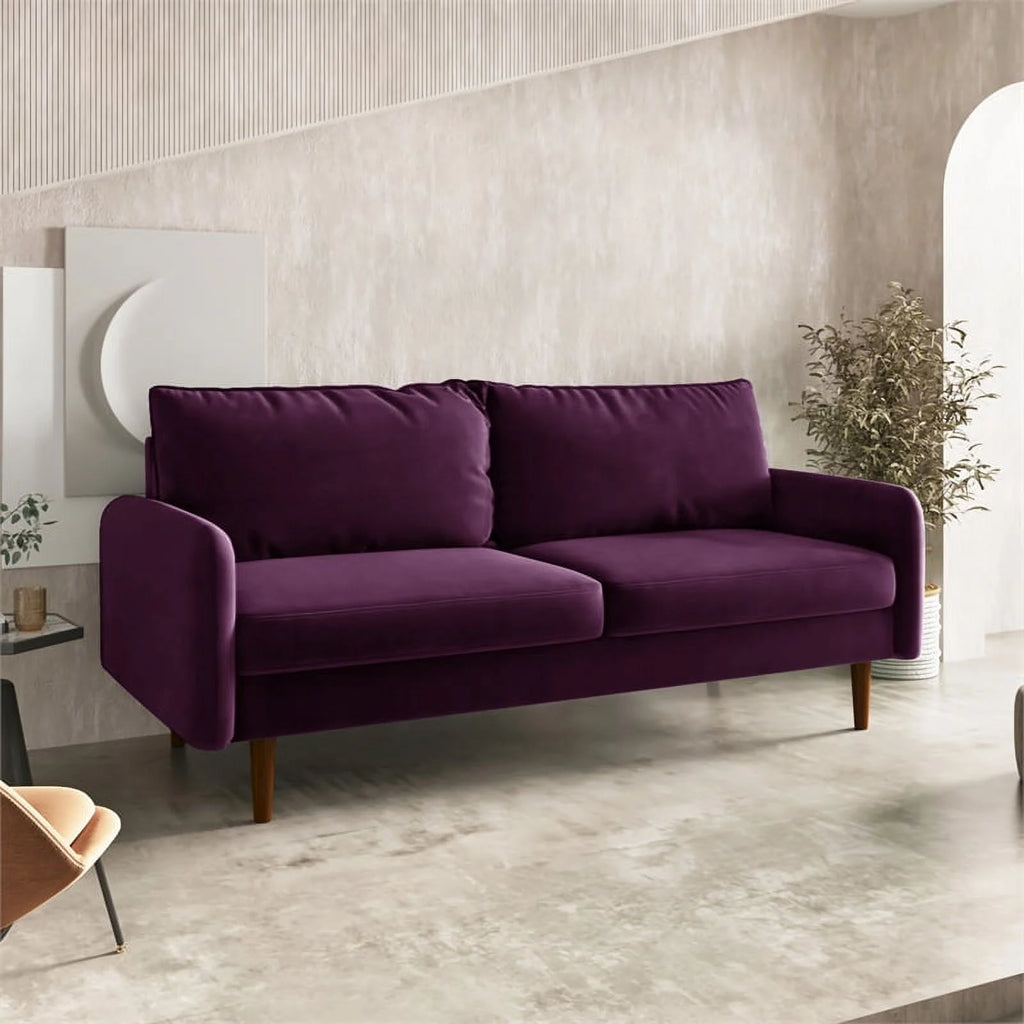 Pemberly Row Contemporary 70" Velvet Sofa Purple A197