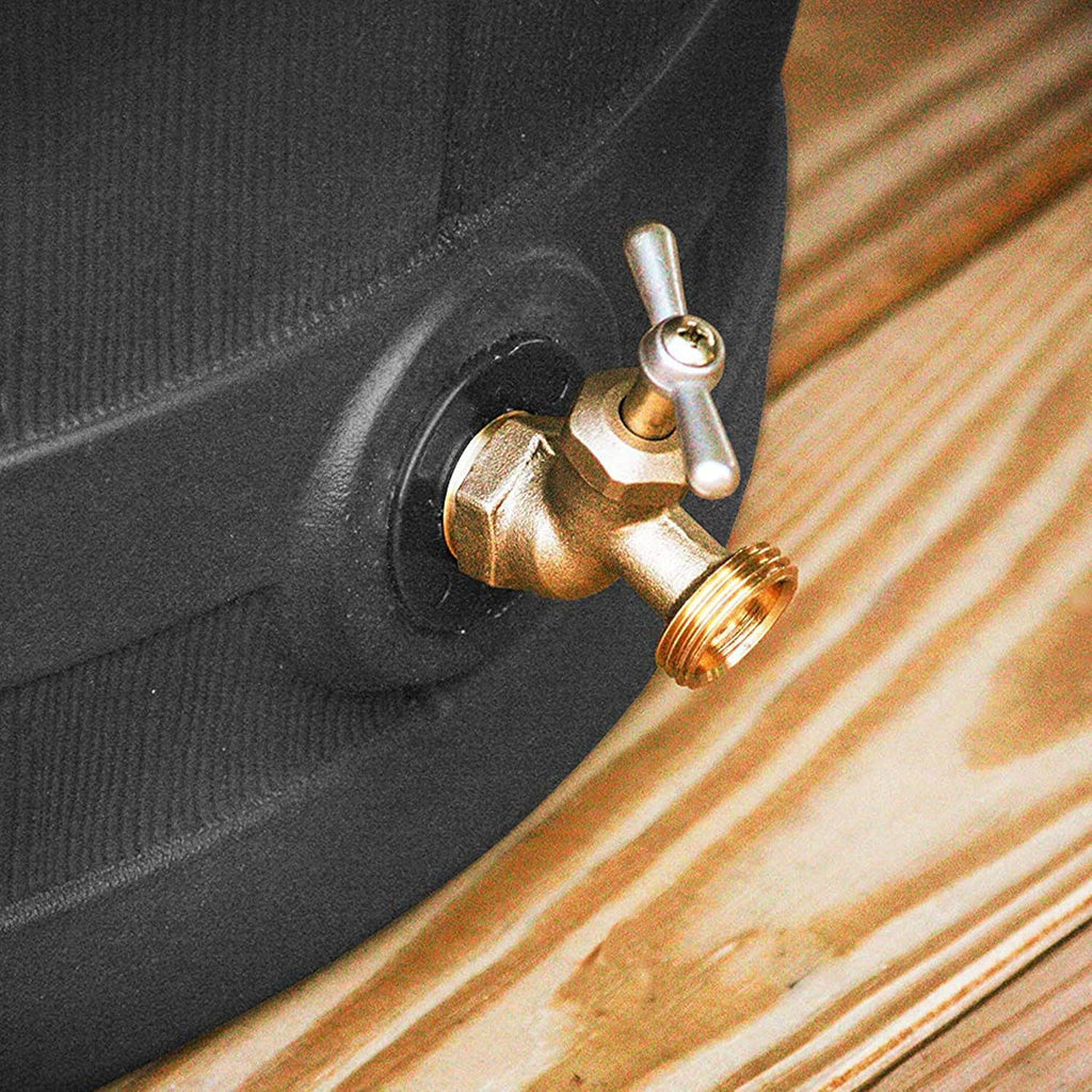 Good Ideas Rain Wizard 40 Gallon Outdoor Rain Barrel with Brass Spigot, Black (2 Pack) O45983