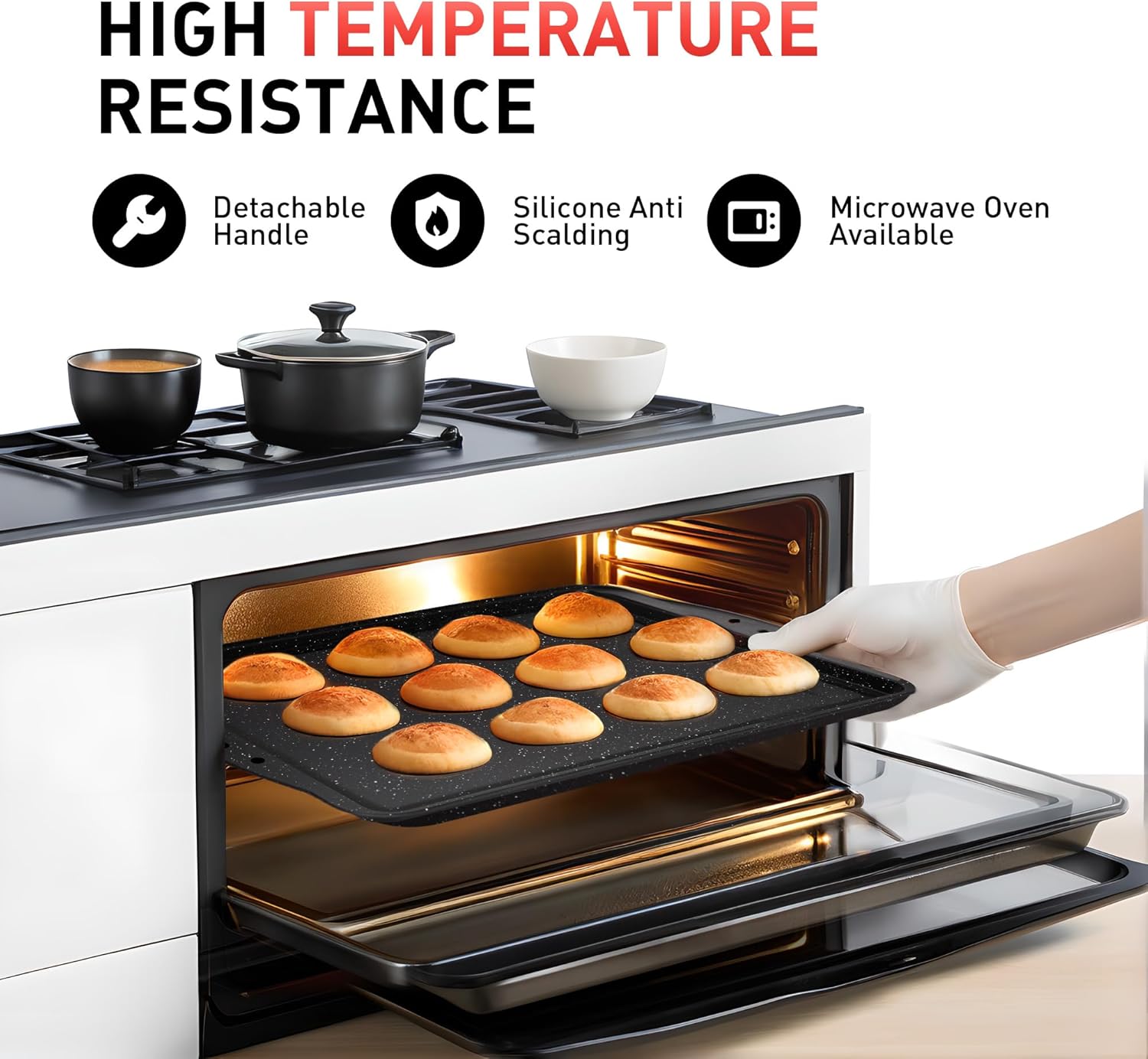 MAISON ARTS 18-Piece Nonstick Carbon Steel Baking Pans Set, Oven Safe, Stackable Q781408
