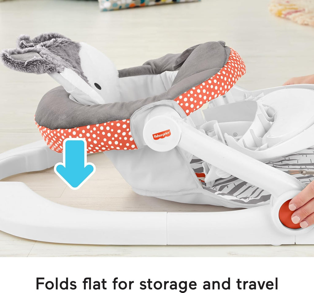 Fisher-Price Portable Baby Chair Sit-Me-Up Floor Seat with Snack Tray and Toy Bar T531256