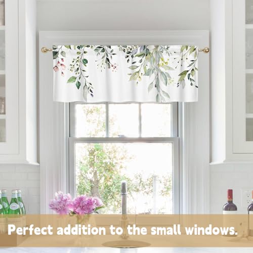 Quesera Crochet Valance for Windows Rod Pocket Sheer Lace Curtain with Tassels 1 Panel 59x18 Inches A510