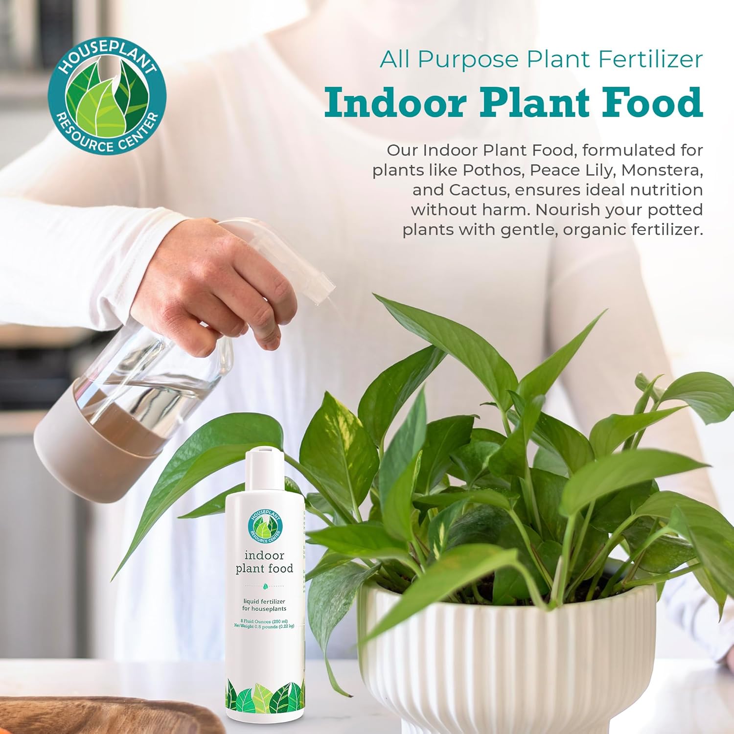 Indoor Plant Food Organic Liquid Fertilizer for Pothos Peace Lily Monstera Cactus 8 oz k7