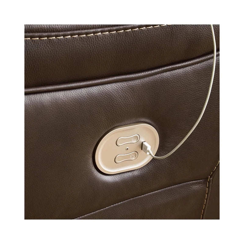 Ashley Furniture Dunleith Leather Zero Wall Recliner with Headrest, Dark Brown T9734