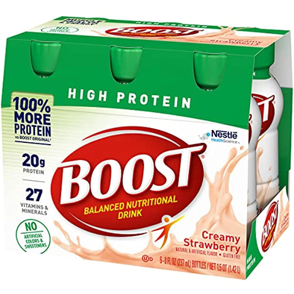 Boost High Protein Nutritional Drink, Creamy Strawberry, 8 Fl Oz, 6 Ct (Pack of 2) S19472