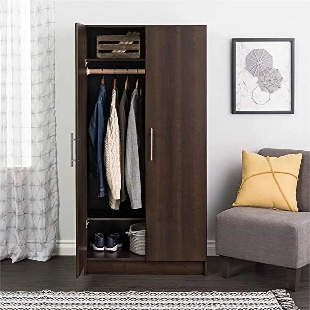 32" Espresso Wardrobe Armoire D640