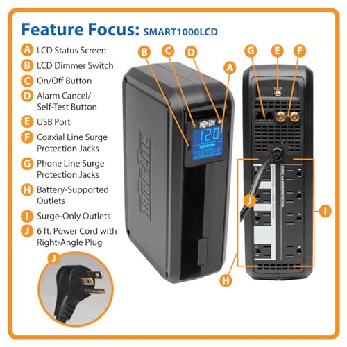 Tripp Lite SMART1500LCD 1500VA UPS Battery Backup & Surge Protector P619