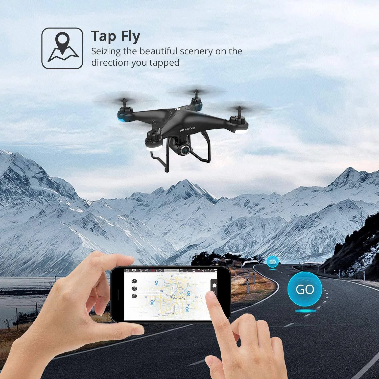2K FPV Camera Drone with GPS Return Home for Adults k7