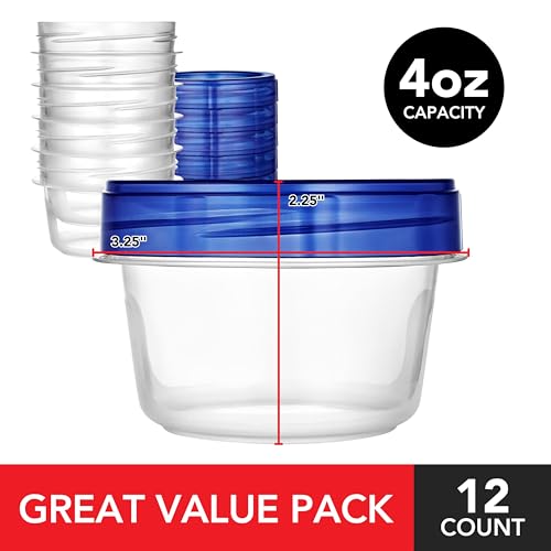 Stock Your Home 4oz Plastic Containers with Twist Top Lids, 6 Pack H479830